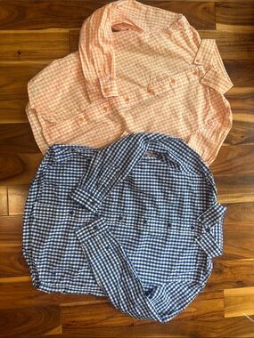 Bundle of 2 Boys Cotton B by Brooks Brothers Oxford Gingham Sport Shirt Size 12
